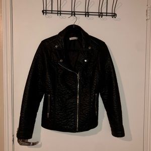 Women’s black leather jacket